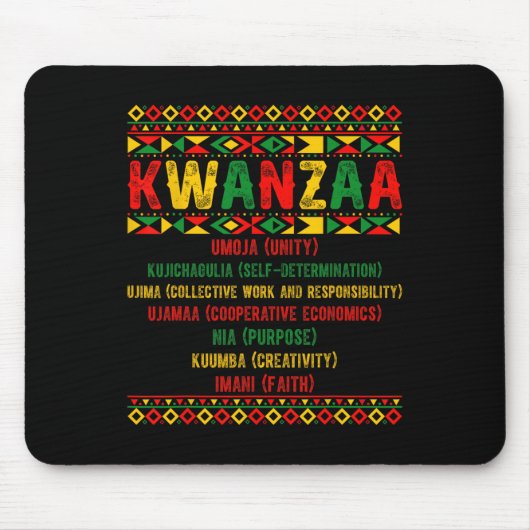 Happy Kwanzaa Pajama Kinara Principles Candles Pan Mousepad (Vorne)