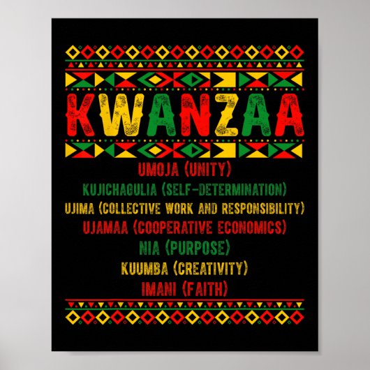 Happy Kwanzaa Pajama Kinara Principles Candles Pan Poster (Vorne)