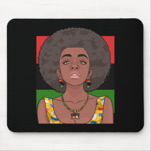 Happy Kwanzaa Pan African Flag Black Woman Seven P Mousepad