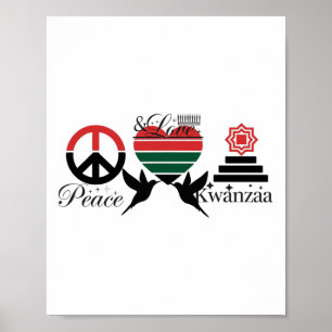 Happy Kwanzaa Peace with Liebe Kwanzaa African Ame Poster