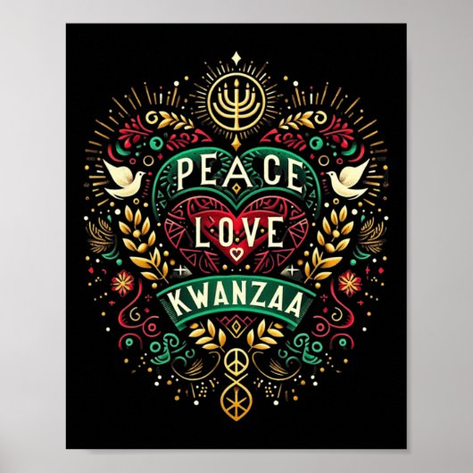 Happy Kwanzaa Peace with Liebe Kwanzaa African Ame Poster (Vorne)