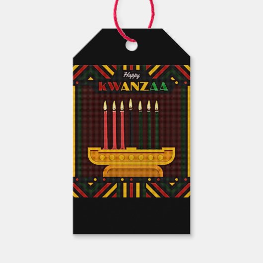 Happy Kwanzaa PopArt Geschenkanhänger (Vorderseite)