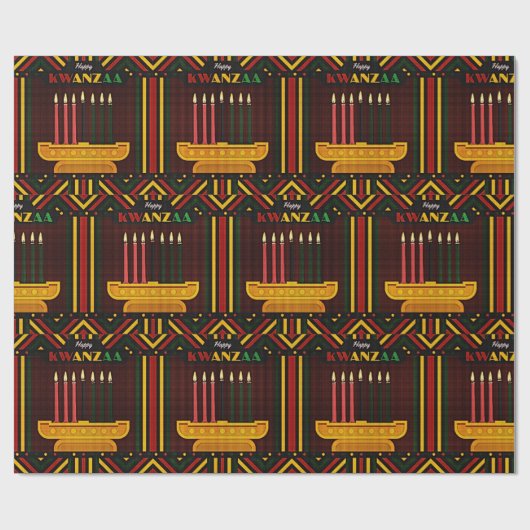 Happy Kwanzaa PopArt Geschenkpapier (Flach)