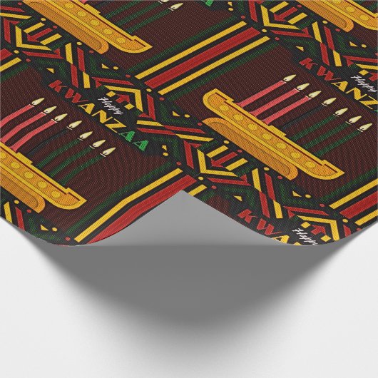 Happy Kwanzaa PopArt Geschenkpapier (Ecke)