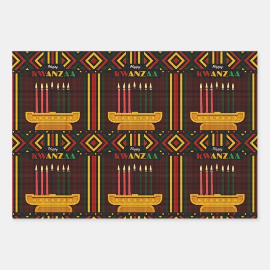 Happy Kwanzaa PopArt Geschenkpapier Set (Vorderseite)