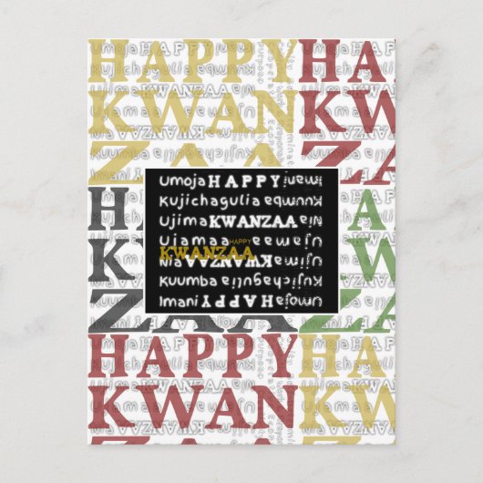 Happy Kwanzaa Postkarte (Vorderseite)