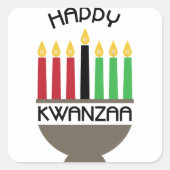 Happy Kwanzaa Quadratischer Aufkleber (Vorderseite)