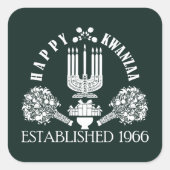 Happy Kwanzaa Quadratischer Aufkleber (Vorderseite)