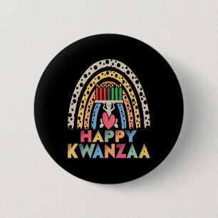 Happy Kwanzaa Rainbow American Harvest Fes Button