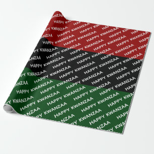 Happy Kwanzaa Red Black Green Pan Afrika Geschenkpapier