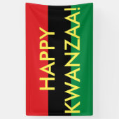 Happy Kwanzaa Red Black Green RBG UNIA Flag Banner (Vertikal)