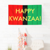 Happy Kwanzaa Red Black Green Stripes Muster Banner (Insitu)