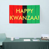 Happy Kwanzaa Red Black Green Stripes Muster Banner (Messeveranstaltung)