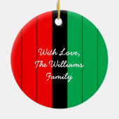 Happy Kwanzaa Red Black Green Striping Muster Keramik Ornament (Hinten)