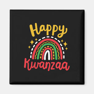 Happy Kwanzaa Retro Groovy Rainbow African America Magnet