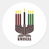 Happy Kwanzaa Runder Aufkleber (Vorderseite)