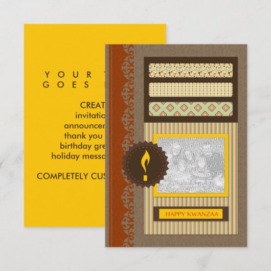 Happy Kwanzaa (Scrapbook) Einladung (Vorne/Hinten)