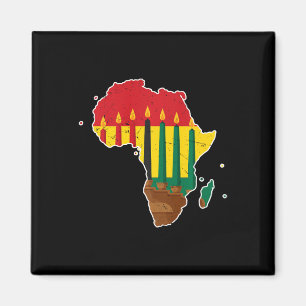 Happy Kwanzaa Seven Principles Kinara Candles Afri Magnet