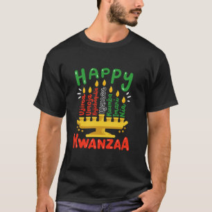 Happy Kwanzaa Seven Principles Kinara Candles Men T-Shirt