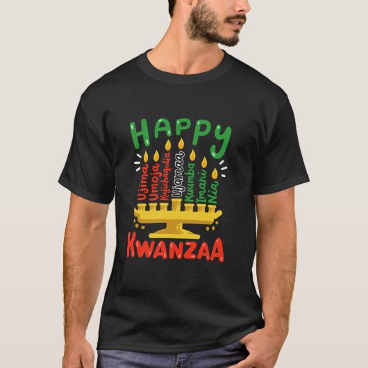 Happy Kwanzaa Seven Principles Kinara Candles Men T-Shirt (Vorderseite)
