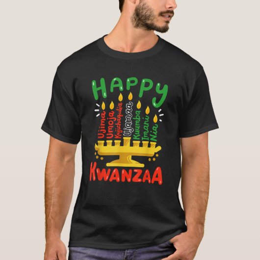 Happy Kwanzaa Seven Principles Kinara Candles Men T-Shirt (Vorderseite)