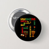 Happy Kwanzaa Seven Principles Men Boys Funny Kwan Button (Vorne & Hinten)