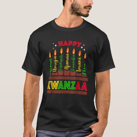 Happy Kwanzaa Seven Principles Of Kwanzaa Men Wome T-Shirt (Vorderseite)