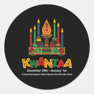 Happy Kwanzaa Sieben Grundsätze von Kwanzaa - Kina Runder Aufkleber