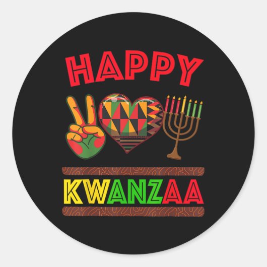 Happy Kwanzaa Sieben Prinzipien der Kwanzaa Frauen Runder Aufkleber (Vorderseite)