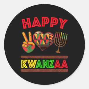 Happy Kwanzaa Sieben Prinzipien der Kwanzaa Frauen Runder Aufkleber