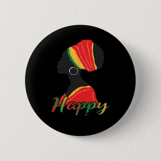 Happy Kwanzaa Sieben Prinzipien von Kwanzaa Afrika Button (Vorderseite)