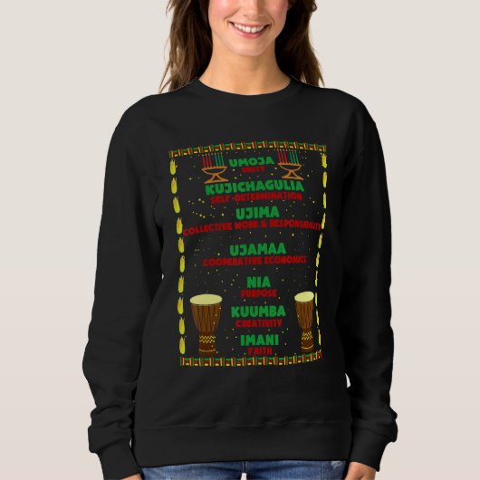 Happy Kwanzaa Sieben Prinzipien von Kwanzaa Afrika Sweatshirt (Vorderseite)