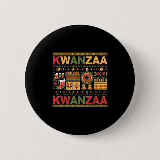 Happy Kwanzaa Sieben Prinzipien von Kwanzaa Button (Vorderseite)