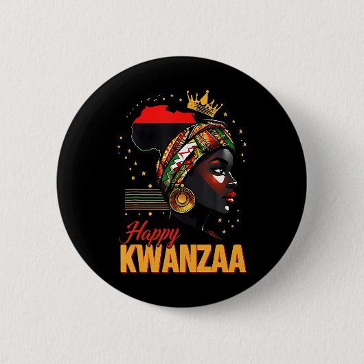 Happy Kwanzaa Sieben Prinzipien von Kwanzaa Frauen Button (Vorderseite)