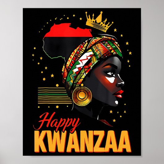Happy Kwanzaa Sieben Prinzipien von Kwanzaa Frauen Poster (Vorne)