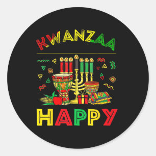 Happy Kwanzaa Sieben Prinzipien von Kwanzaa Frauen Runder Aufkleber