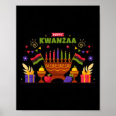 Happy Kwanzaa Sieben Prinzipien von Kwanzaa Kinara Poster (Vorne)