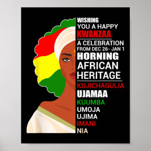 Happy Kwanzaa Sieben Prinzipien von Kwanzaa Men Wo Poster