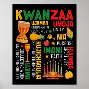 Happy Kwanzaa Sieben Prinzipien von Kwanzaa Men Wo Poster