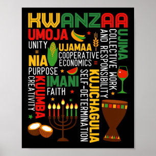 Happy Kwanzaa Sieben Prinzipien von Kwanzaa Men Wo Poster