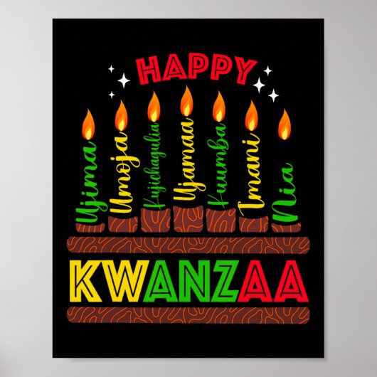 Happy Kwanzaa Sieben Prinzipien von Kwanzaa Men Wo Poster (Vorne)