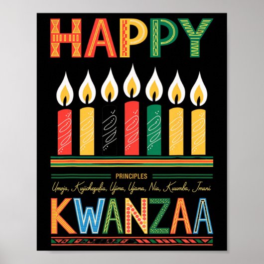 Happy Kwanzaa Sieben Prinzipien von Kwanzaa Men Wo Poster (Vorne)