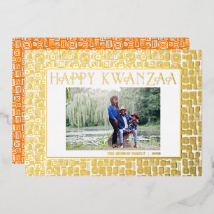 Happy Kwanzaa Single Foto Folien Feiertagskarte