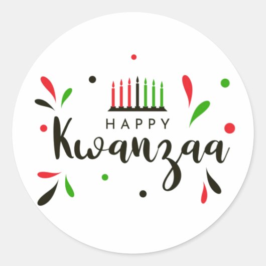 Happy Kwanzaa Umschlag Aufkleber Sticker (Vorderseite)