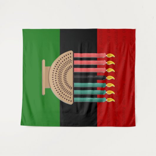 HAPPY KWANZAA WANDTEPPICH (Vorderseite (Horizontal))