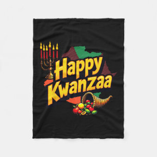 Happy Kwanzaa Weihnachten Afro-Amerikanisches Happ Fleecedecke