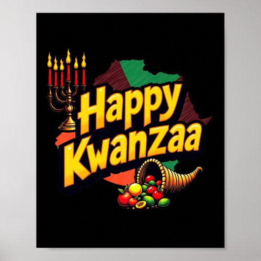 Happy Kwanzaa Weihnachten Afro-Amerikanisches Happ Poster (Vorne)