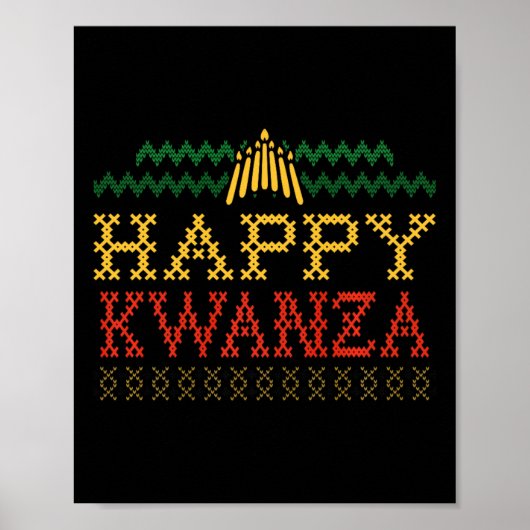 Happy Kwanzaa Weihnachten Schwarzes Erbe Urlaub Mä Poster (Vorne)