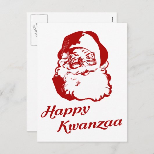 Happy Kwanzaa Weihnachtsmann Feiertagspostkarte (Vorne/Hinten)