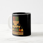 Happy Kwanzaa Zweifarbige Tasse (Vorderseite Links)